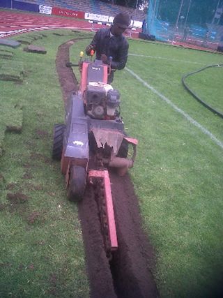 irrigation trenching sports field